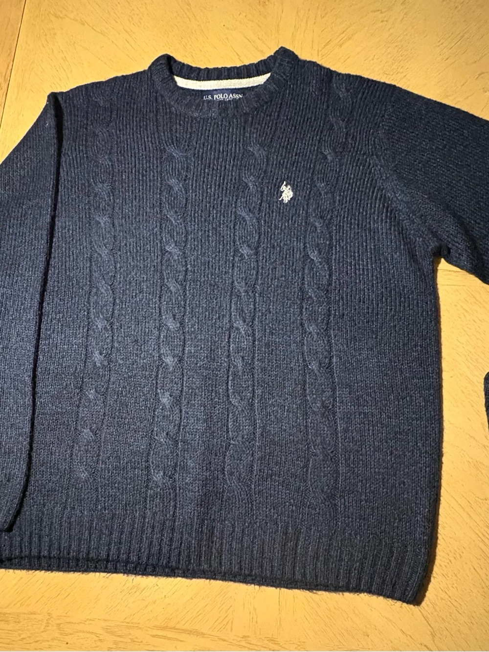 U.S. Polo Assn. Navy Cable Knit Crewneck Sweater XL – Classic